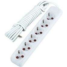 3 Mt. Kablolu 6 Lı Topraklı Grup Priz - Lisinya