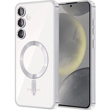 Cepmoda Samsung Galaxy S23 Kılıf Uyumlu Magsafe Destekli Kılıf - Arkası Şeffaf - Titan Gri