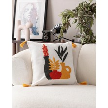 Swita Comfort Serisi Punch Işlemeli Keten Kırlent Kılıfı 43X43 cm
