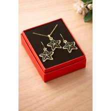 Zero Land Gld-Spt- Deniz Yıldızı Mineli Kutulu Kolye Set - Kırmızı