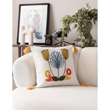 Swita Comfort Serisi Punch Işlemeli Keten Kırlent Kılıfı 43X43 cm