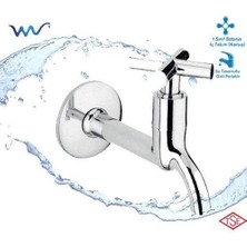 Fantastik Store Artı Aç Kapa 4 Kollu Krom Çevirveli Musluk Duvardan Tek Girişli ( Lisinya )