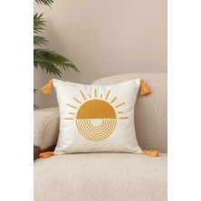 Swita Comfort Serisi Punch Işlemeli Keten Kırlent Kılıfı 43X43 cm