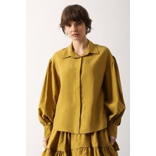 Bacc Hardal Balon Kol Gizli Patlı Dokuma Gömlek BCRY-261276