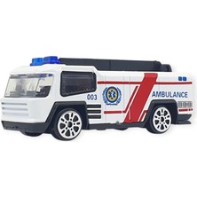 Fantastik Store 3'lü Iş Makinaları Road Seti - Die Cast - DS044 - Ambulans (Lisinya)