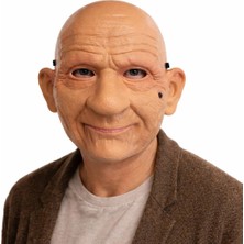 Gerçekçi Yaşlı Adam Maskesi – Lateks Görünümlü Plastik Korku Maskesi - Lisinya