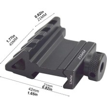 Fantastik Store Taktik 45 Derece Açı Ofset Yan Adaptörü Rts 20MM Picatinny Ray ( Lisinya )