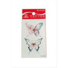Zero Land Gld-Spt- Kelebek Tattoo Dövme Sticker - Beyaz