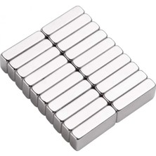 Fantastik Store 10 Adet 20X10X5 mm Neodyum Magnet N35 Güçlü Mıknatıs Köşeli ve Dayanıklı Nikel Kaplama ( Lisinya )