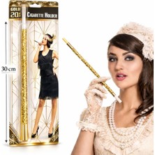 Magicool 30 cm Altın Gold Payetli  Tutacağı - 1920 Ler Gatsby Parti Aksesuarı