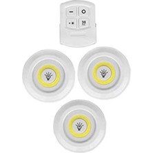 3lü Uzaktan Kumandalı Yapışkanlı Kablosuz LED Spot Lambalar - Lisinya