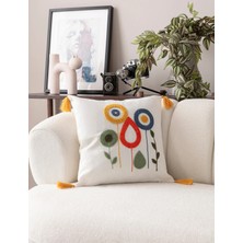 Swita Comfort Serisi Punch Işlemeli Keten Kırlent Kılıfı 43X43 cm