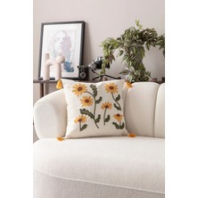 Swita Comfort Serisi Punch Işlemeli Keten Kırlent Kılıfı 43X43 cm