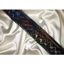 Ezel-In Tekstil Aksesuarları Dekoratif Ebruli Dantel Şerit, 1 Metre, KOD-P217