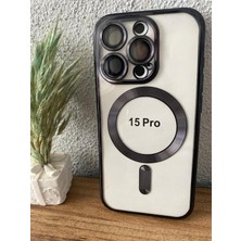 Iphone 15 Pro Lens Korumalı Magsafe Şeffaf Silikon Kılıf