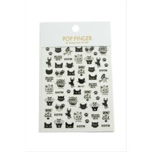 Zero Land Gld-Spt- Kedi Tattoo Dövme Sticker - Siyah