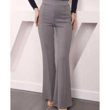 Ispanyol Paça Bel ve Bacak Bölgesi Toparlayıcı Önden Ütü Iz Detaylı Tayt Pantolon