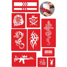 Supertrend Trend Tasarımlar Geçici Dövme Şablonları 10 Adet Kampanya Ürünü