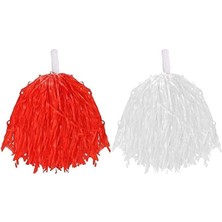 Fantastik Store 1 Çift Kırmızı Beyaz Renklerde 23 Nisan Gösteri Ponponu - Lisinya