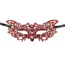 Fantastik Store Kırmızı Dantel Masquerade Maskesi 9 No - Lisinya