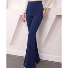 Ispanyol Paça Bel ve Bacak Bölgesi Toparlayıcı Önden Ütü Iz Detaylı Tayt Pantolon