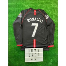 Nostalji Cristiano Ronaldo Manchester United Uzun Kol 2008 Sezonu Retro Siyah Renk Forma