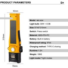 Fantastik Store Wison WS-1414 Cam Kıracaklı Dijital Göstergeli Mıknatıslı Şarjlı Acil Durum Tamirci Feneri - Lisinya