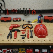 Fantastik Store Meslek Setleri - Baretli Tamir Seti 11 Parça - Kırmızı (Lisinya)