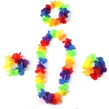 Fantastik Store Rengarenk Hawaii Kolye Taç Bileklik Seti 4 Parça - Lisinya