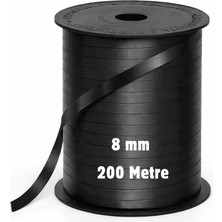 Ra-bant Siyah Rafya Ip 8 mm x 200 Metre Balon Ipi Hediye Paketleme
