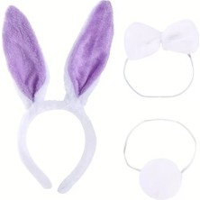 Fantastik Store Lila Mor Tavşan Kostüm Seti Kız Çocuk – Tütü Etekli 4 Parça - Lisinya