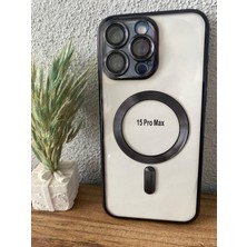 Iphone 15 Promax Lens Korumalı Magsafe Şeffaf Silikon Kılıf