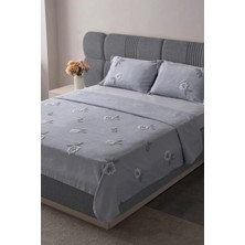 Swita Çift Kişilik Nakışlı Yatak Örtüsü Seti Şönil Kumaş Punch Nakışlı 240X260CM