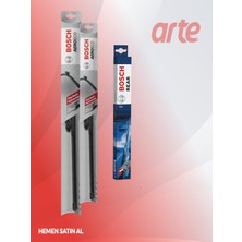 Arte Kia Sportage Eyl. 2004-MAY. 2010 Uyumlu | Bosch Aeroeco/flatwiper Serisi Ön ve Arka Silecek Takımı| 2'li Set |