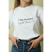 Velmora Fashion Unisex Oversize 24/1 Penye Dtf Baskılı Tişört - DTF218