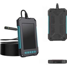 Fantastik Store Ekranlı Çift Kameralı 10 mt Hafıza Kart Destekli Sert Kablo Yılan Endoskop Kamera 5.5 mm 4.3 Inc - Lisinya