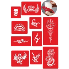 Supertrend Efsane Tasarımlar Geçici Dövme Şablonları 10 Adet Kampanya Ürünü