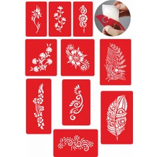 Supertrend Çiçekli Geçici Dövme Şablonları 10 Adet Kampanya Ürünü