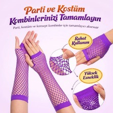 Fantastik Store 80’ler 90’lar Retro Mor File Parmaksız Eldiven 26 cm - Lisinya