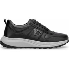 Ayakkabı Fuarı Elit 26YSLUYC129C Erkek Hakiki Deri Casual Ayakkabı Siyah - Gri