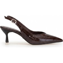 Ayakkabı Fuarı Elit PM439 K3020 Kadın Klasik Topuklu Ayakkabı Kahverengi