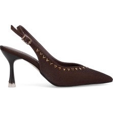 Ayakkabı Fuarı Elit PM439 K3117 Kadın Klasik Topuklu Ayakkabı Kahverengi