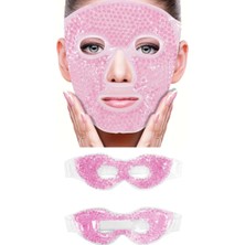 Fantastik Store Terapi Jel Boncuklu Yüz ve Göz Maskesi Seti Pembe Sıcak ve Soğuk Kullanım ( Lisinya )
