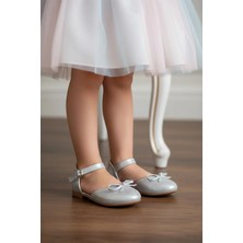 Ayakkabı Fuarı Elit A-P-BIYIK-26Y Patik Kız Çocuk Babet Gümüş