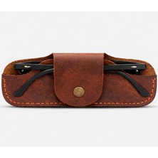 Bakani Leather Hakiki Deri El Yapımı Gözlük Kılıfı, Erkek & Kadın, Çıtçıtlı, Dayanıklı ve Şık Tasarım, Hediyelik