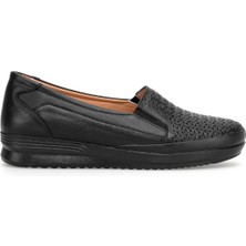 Ayakkabı Fuarı Elit 26YSLCLY01C Kadın Hakiki Deri Casual Ayakkabı Siyah