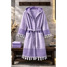 Hig Store %100 Pamuk Dokuma Kapüşonlu Cepli Unisex Pike Bornoz Ultra Yumuşak (M/l/xl) Beden