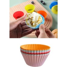 6 Adet Yıkanabilir Mini Tırtıklı Muffin Kalıbı- Ribanalı Kek-Cupcake- Renkli Hamur Işi Kabı - Lisinya