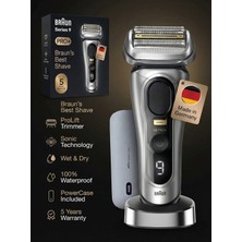 Braun Sıfır Tıraş Mükemmel Titanyum Gövde Su Geçirmez Islak Kuru Kullanımlı Akıllı Sensörlü 3 Parça Premium Erkek Tıraş Makinesi Series 9 Pro