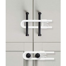 Fantastik Store 4 Adet Çocuk Koruma Kilidi - Slide Dolap Çekmece Kilidi Sürgülü Kilit - Lisinya